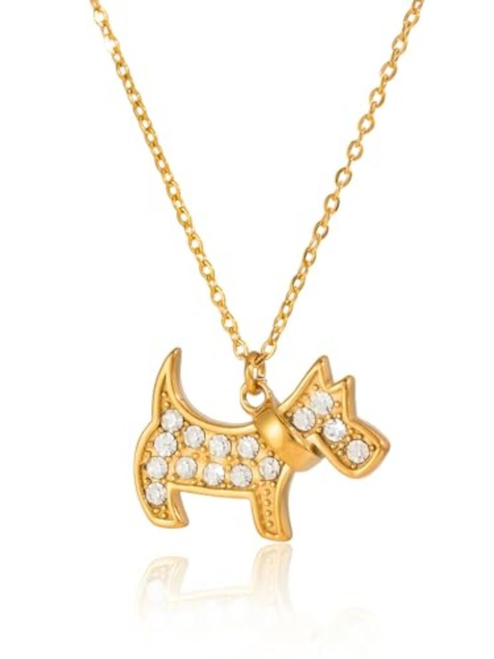 New -  Dog and Cat Necklace for‎ Women 14K Gold Plated Trendy Dog Pendant